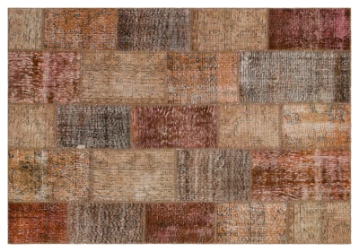 patchwork vloerkleed bruin nr.36497 232cm x 162cm