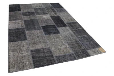 patchwork vloerkleed  donker grijs 303cm x 213cm